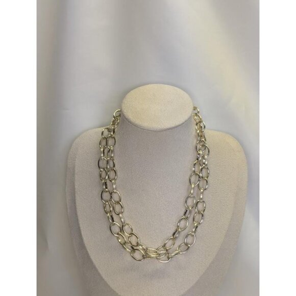 3 for $30 Vintage long light chain with textured links - 17 inches - Picture 3 of 7